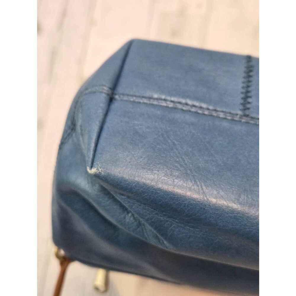 Hobo Cecily Mini Tote Leather Shoulder Bag Purse Teal Blue - Picture 8 of 9